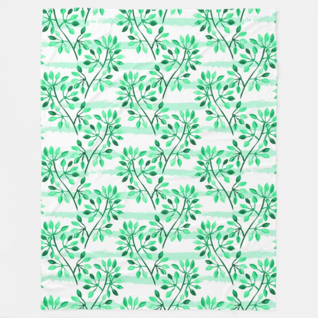 Couverture Polaire Arborescence avec feuilles (Devant)