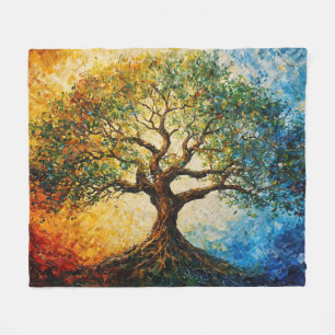 Couverture Polaire Arbre de connaissances - Peinture à l'huile