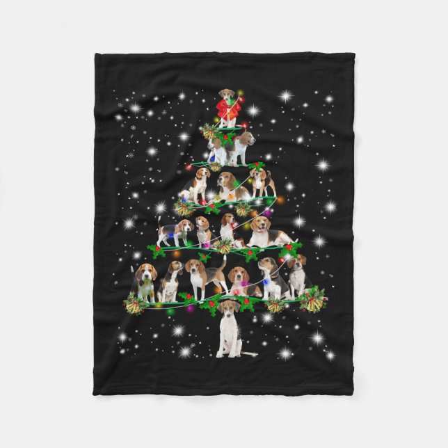 Couverture Polaire Arbre De Noël beagle Couvert De Lampe De Feu (Devant)