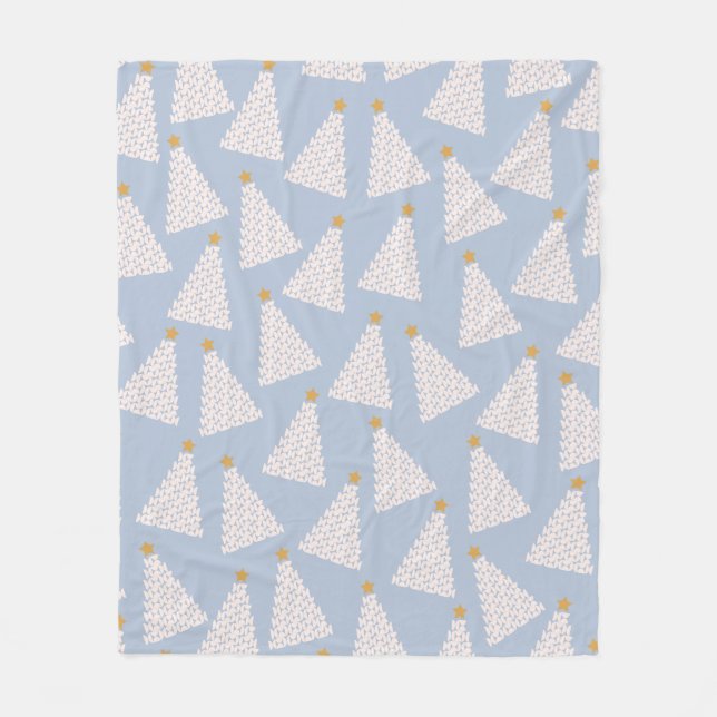 Couverture Polaire Arbre de Noël bleu Motif (Devant)