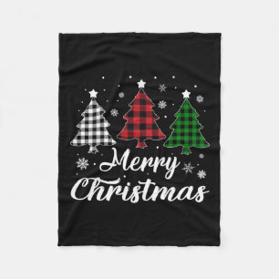 Couverture Polaire Arbre de Noël Buffle Plaid Rouge Blanc Vert