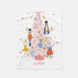 Couverture Polaire Arbre de Noël rose