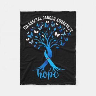 Couverture Polaire Arbre de ruban bleu de sensibilisation au cancer c