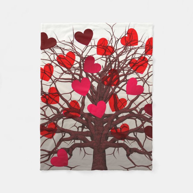 Couverture Polaire Arbre des coeurs (Devant)
