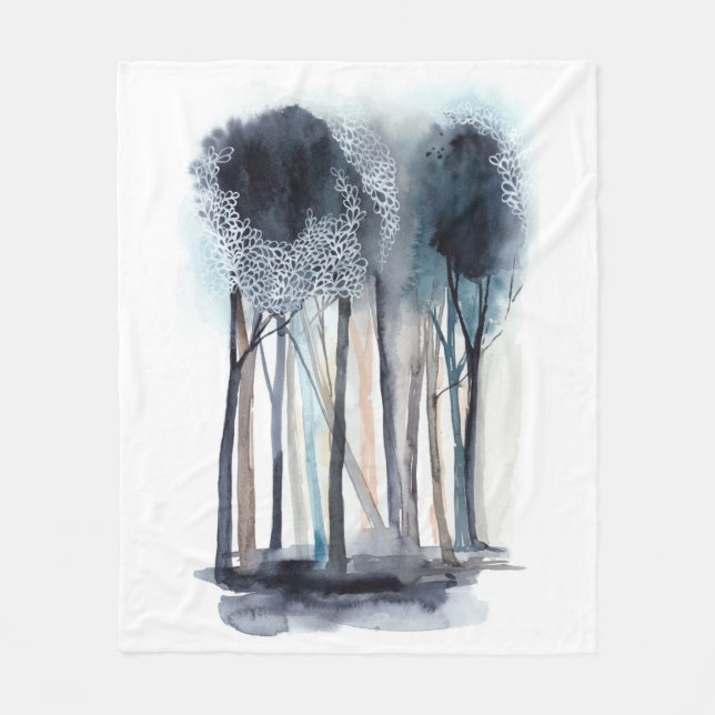 Couverture Polaire Arbres Abstraits paisibles (Devant)