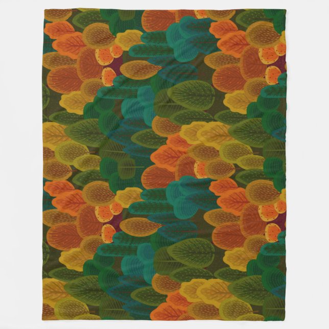 Couverture Polaire Arbres d'automne colorés modernes (Devant)