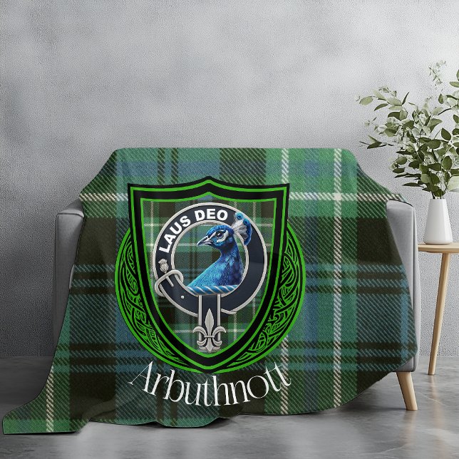 Couverture Polaire Arbuthnott Scottish Clan Tartan & Crest (Créateur téléchargé)