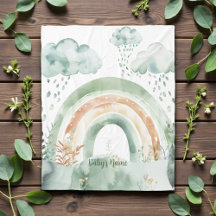 Arc-en-ciel aux teintes d'aquarelle verte