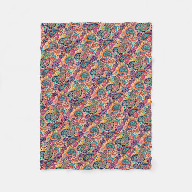 Couverture Polaire Arc-en-ciel lumineux Paisley (Devant)