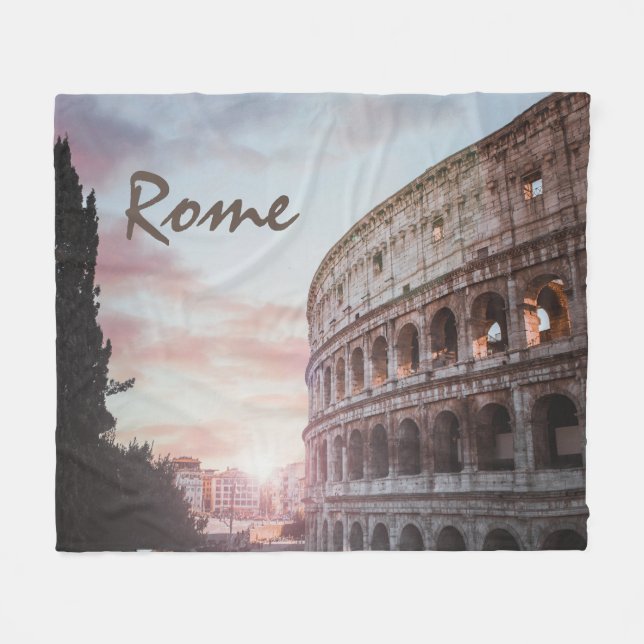 Couverture Polaire Architecture antique Rome coucher de soleil ville (Devant (Horizontal))