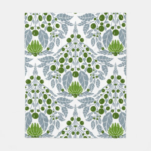 Couverture Polaire Ardoise Art nouveau et pétoncle Vintage vert