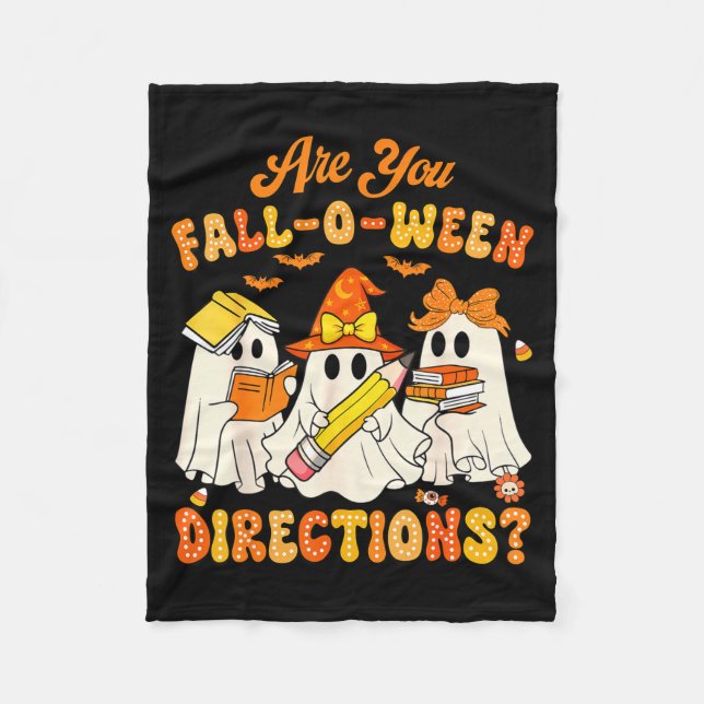 Couverture Polaire Are You Fall-o-ween Directions Funny Ghost Teacher (Devant)