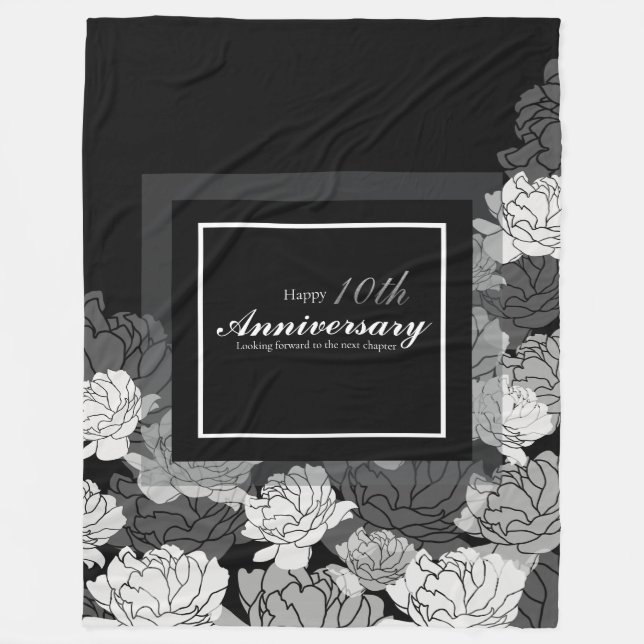 Couverture Polaire Argent, noir, blanc 10e anniversaire (Devant)