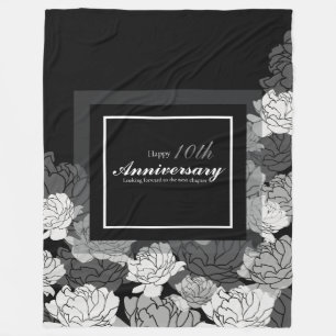 Couverture Polaire Argent, noir, blanc 10e anniversaire polaire blanc