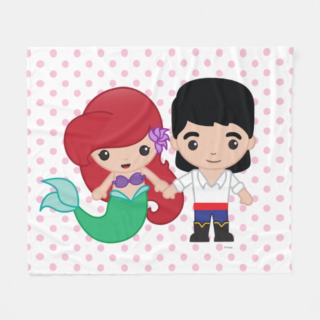 Couverture Polaire Ariel et le prince Eric Emoji (Devant (Horizontal))