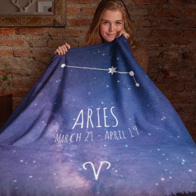 Couverture Polaire Aries | Constellation Zodiaque personnalisée (Créateur téléchargé)