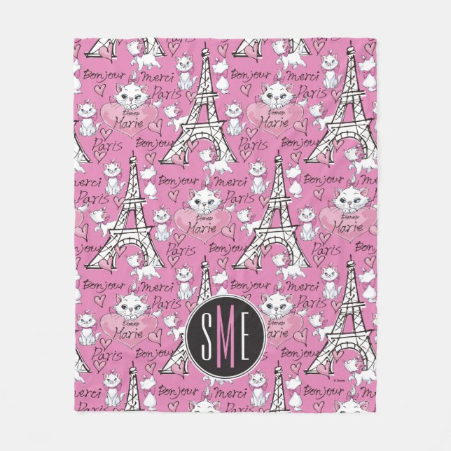 Couverture Polaire Aristocats| Monogramme Marie Paris Motif (Devant)