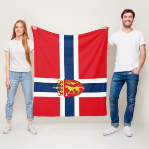 Couverture Polaire Armoiries de Norvège sur le drapeau de la Norvège,
