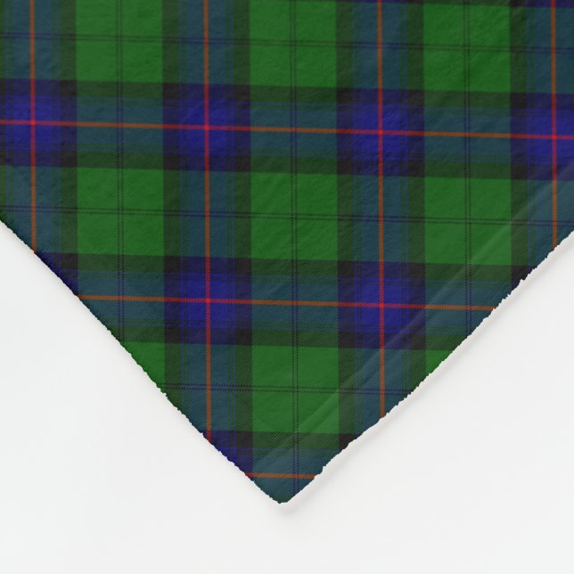 Couverture Polaire Armstrong tartan bleu et vert plaid (Coin)