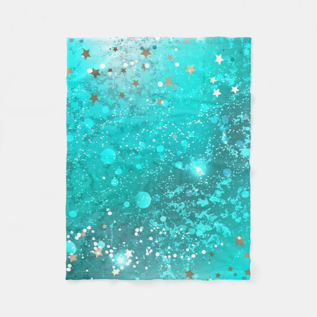 Couverture Polaire Arrière - plan à huile Turquoise de la menthe (Devant)