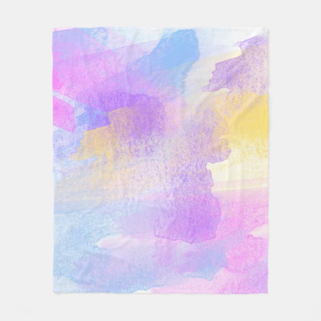 Couverture Polaire Arrière - plan art aquarelle abstraite (Devant)