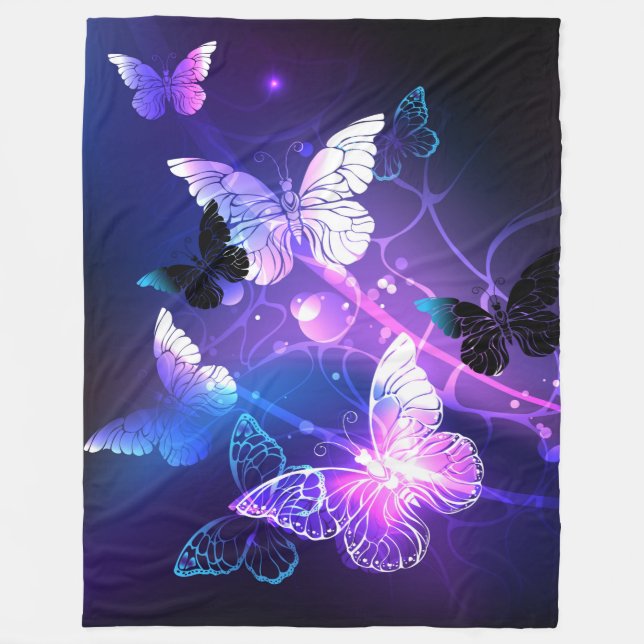 Couverture Polaire Arrière - plan aux papillons de nuit (Devant)