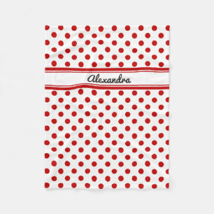 Couverture Polaire Arrière - plan blanc blanc Polka Pointe personnal