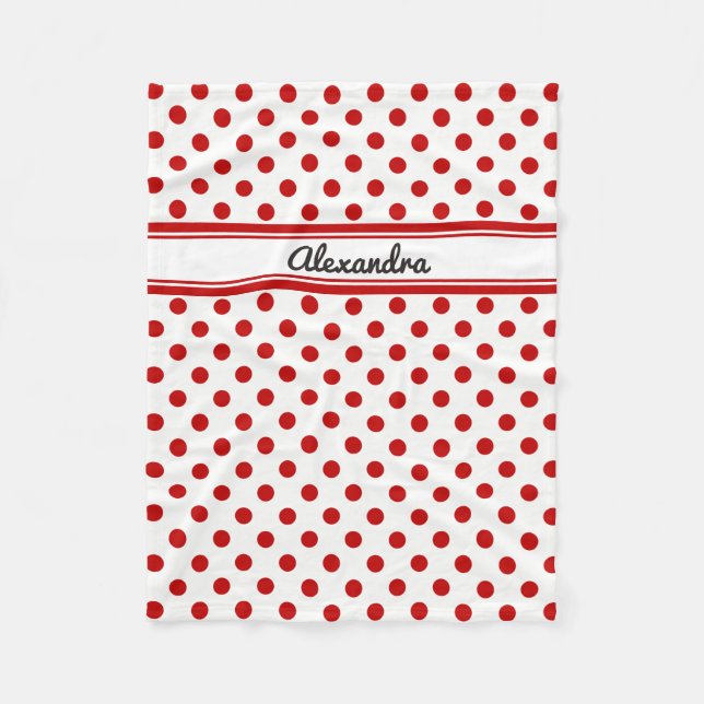 Couverture Polaire Arrière - plan blanc blanc Polka Pointe personnali (Devant)