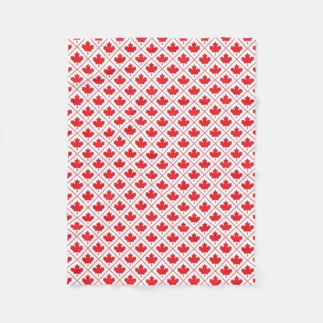 Couverture Polaire Arrière - plan blanc Feuille d'érable rouge canadi (Devant)
