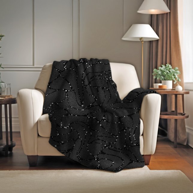 Couverture Polaire Arrière - plan de luxe monochromatique noir (Créateur téléchargé)
