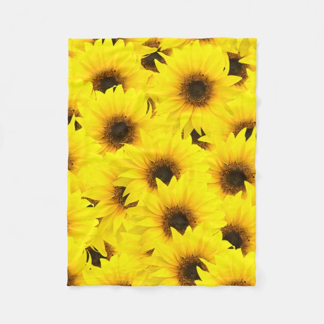 Couverture Polaire Arrière - plan de tournesols (Devant)