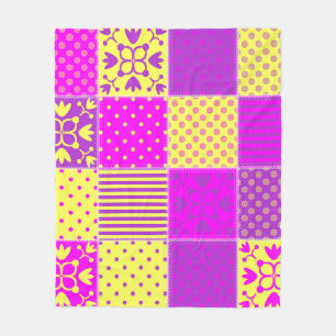 Couverture Polaire arrière - plan patchwork avec différents art motif