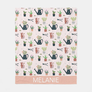 Couverture Polaire Arrosage Can Chats Plante Jardinage personnalisé