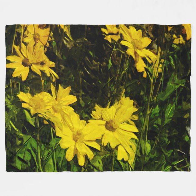 Couverture Polaire Arrowleaf Fleur sauvage Jaune Arrowley Abstrait (Devant (Horizontal))