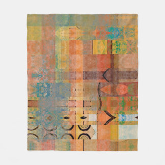 Couverture Polaire art abstrait géométrique bandes horizontales motif