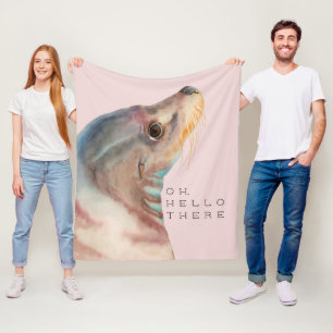 Couverture Polaire Art animal   d'otarie oh bonjour là