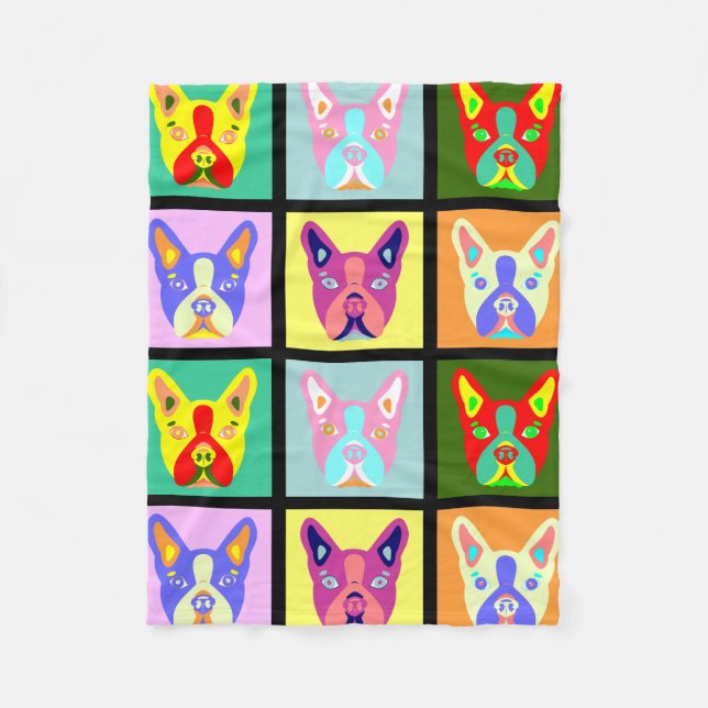 Couverture Polaire Art de bruit de Boston Terrier (Devant)