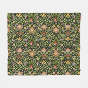 Couverture Polaire Art de carreaux floraux persans noirs de William M