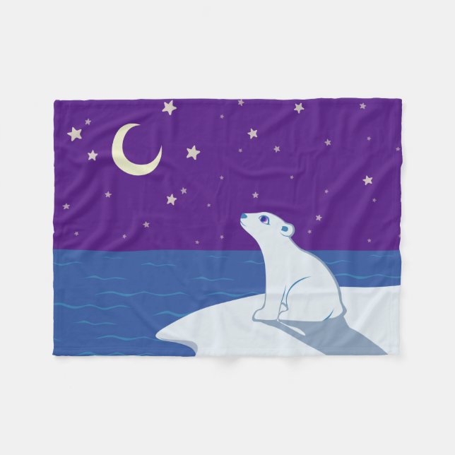 Couverture Polaire Art de CUB d'ours blanc d'observation des étoiles (Devant (Horizontal))