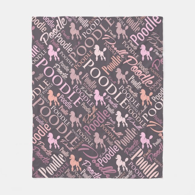 Couverture Polaire Art de mot de caniche (Devant)