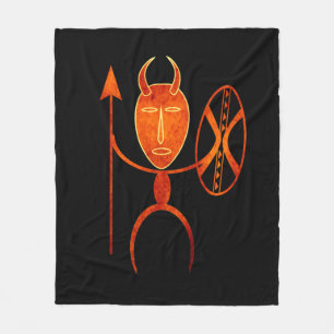 Couverture Polaire Art de silhouette primitive africaine abstraite