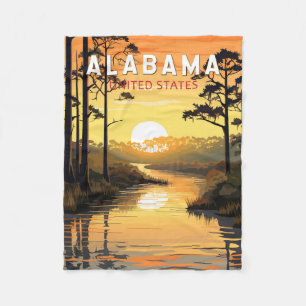 Couverture Polaire Art de voyage vintage de l'Alabama