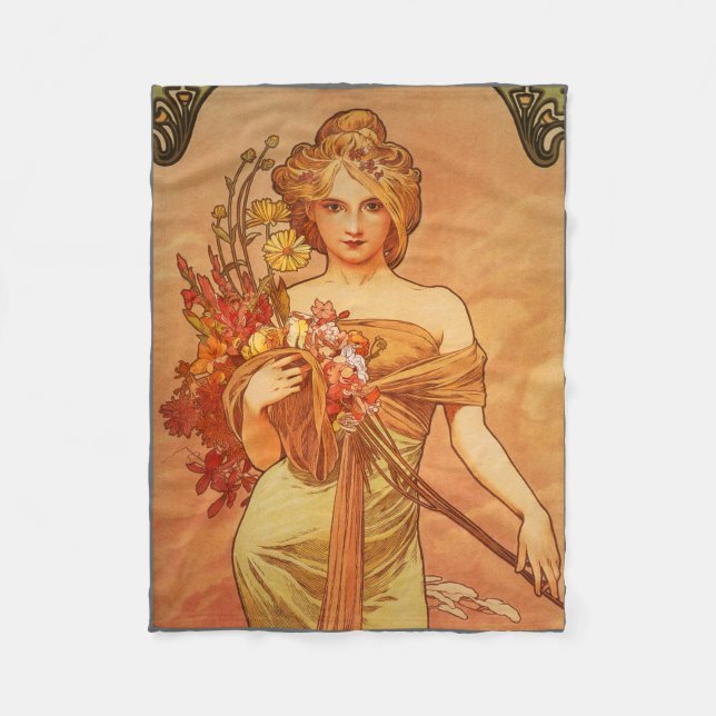 Couverture Polaire Art Déco, Alphonse Mucha, Art Vintage (Devant)