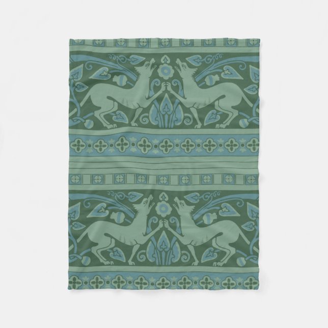 Couverture Polaire Art Déco Nouveau Chien Nature Motif animal (Devant)