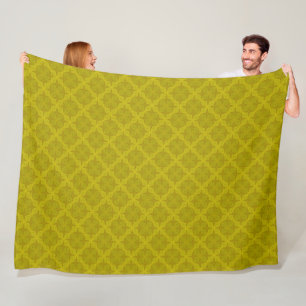 Couverture Polaire Art déco olive verte géométrique