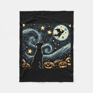 Couverture Polaire Art étoilé Halloween Art du ciel nocturne Chien Ci