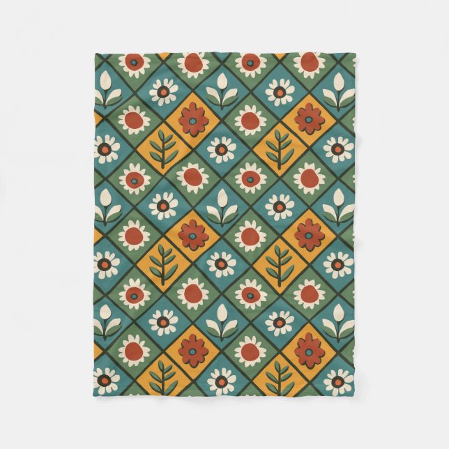 Couverture Polaire Art Floral Africain (Devant)