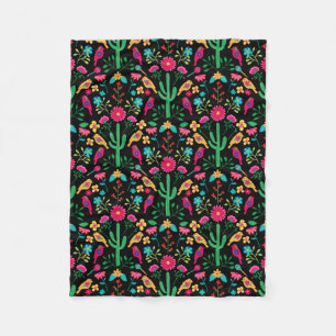 Couverture Polaire Art folklorique traditionnel mexicain Couleurs viv