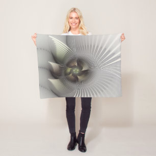 Couverture Polaire Art fractal de forme 3D abstraite moderne