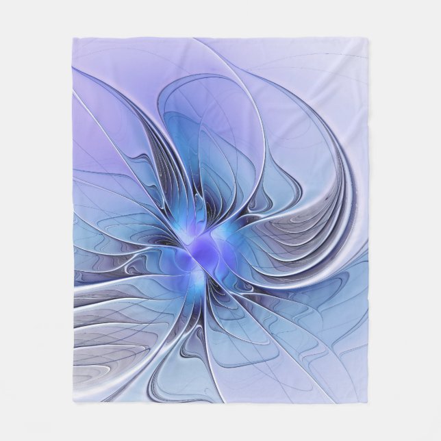 Couverture Polaire Art fractal moderne abstrait bleu lavande (Devant)